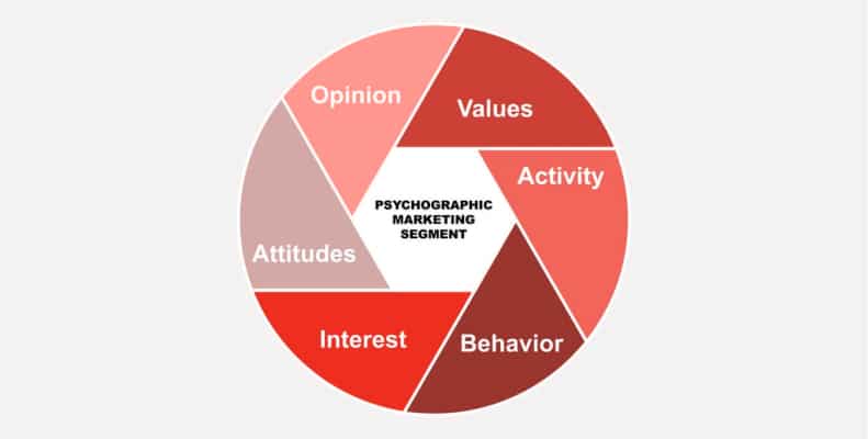 Psychographic Segmentation is used to really understand your audience. This image provied the facets to consider when aiming for cro strategy development