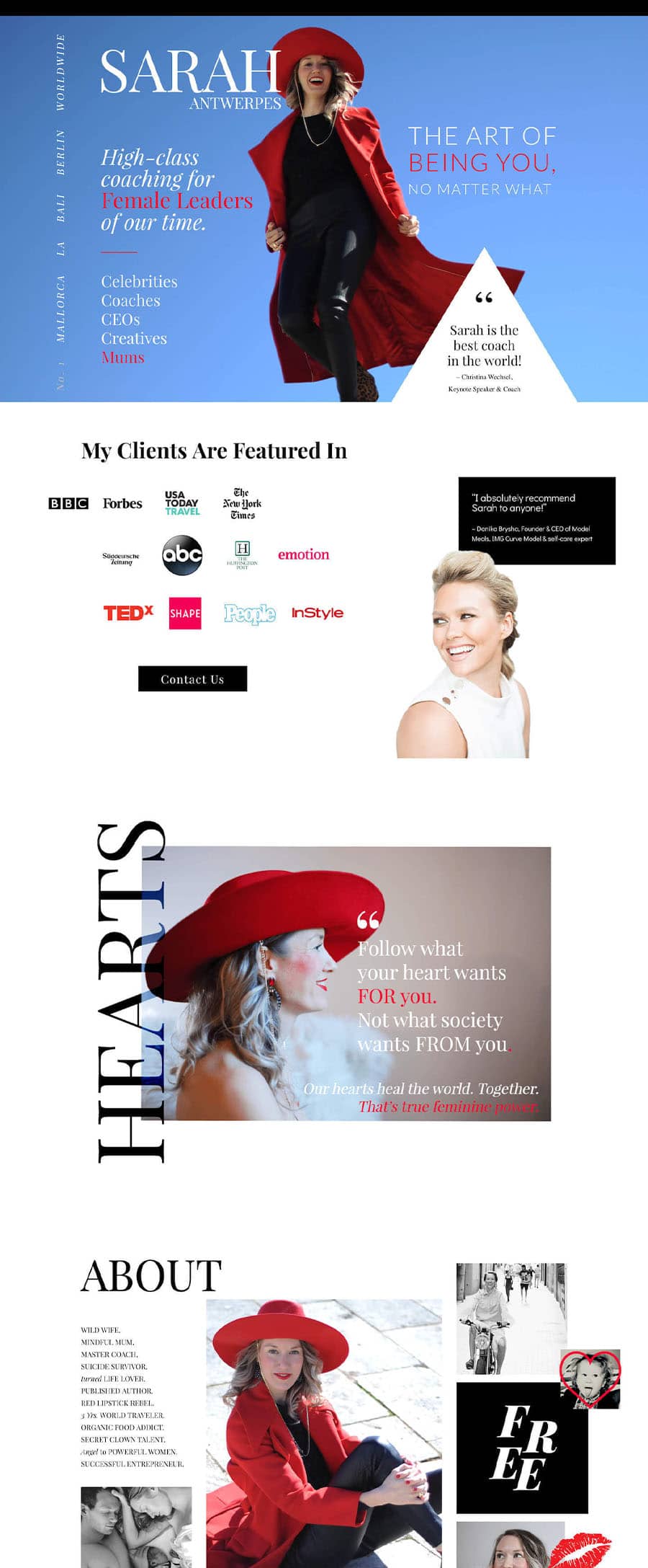 Website Design for Celebrity Coaches: Sarah Antwerpes - Lovepixel Agency